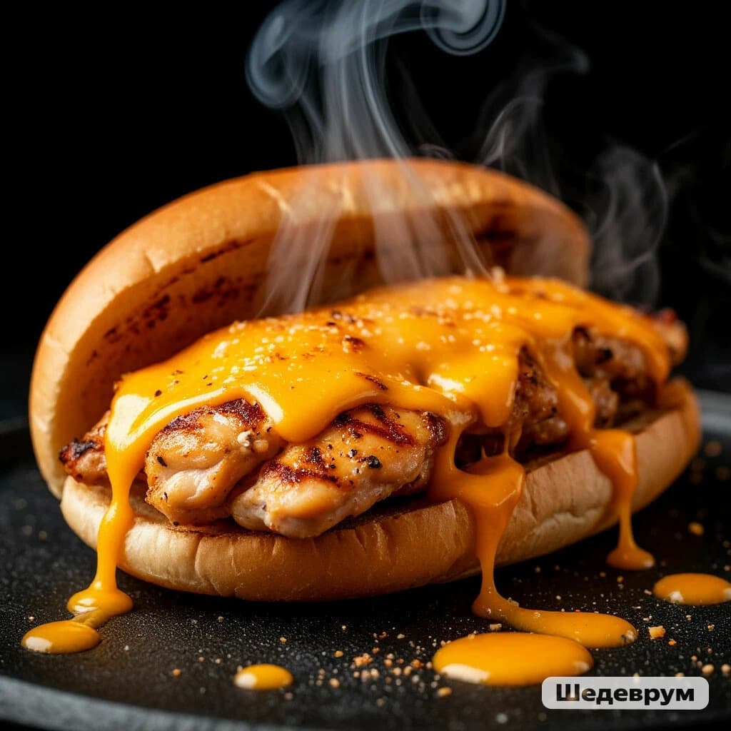 Со свининой и сырным соусом